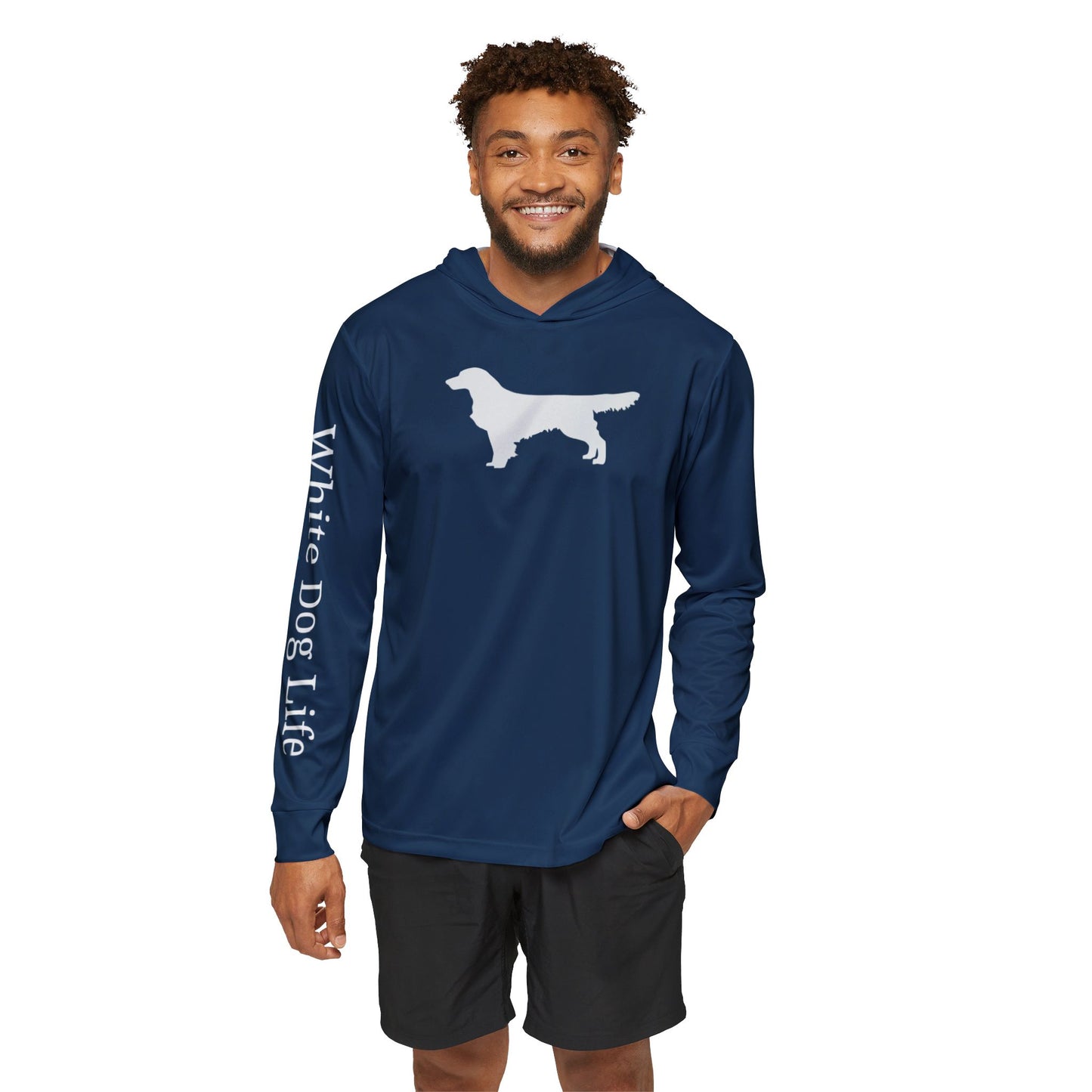 Navy - Men's Sports Warmup Hoodie with UPF 50