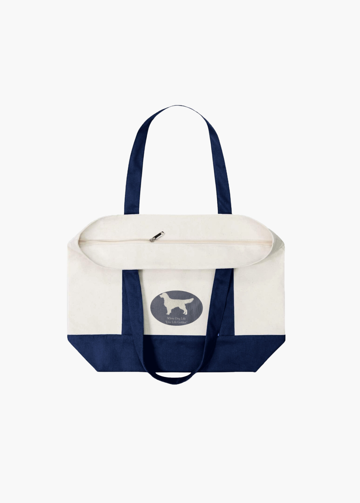 White Dog Canvas Tote