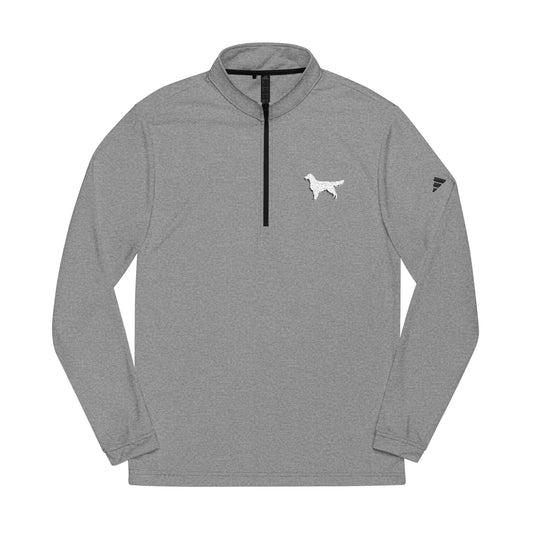 Black Heather Adidas® Quarter-Zip Pullover with Unique Embroidery