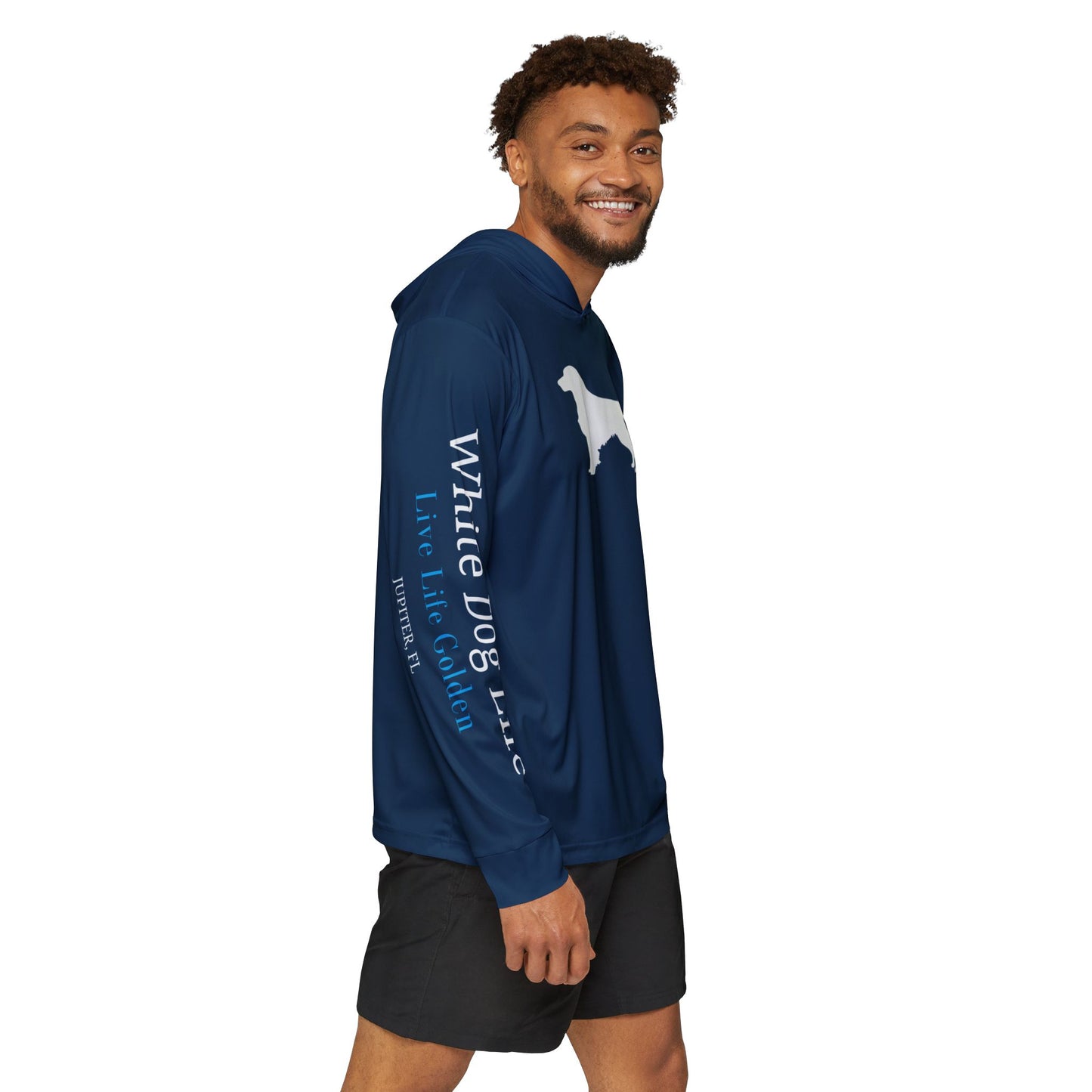 Navy - Men's Sports Warmup Hoodie with UPF 50