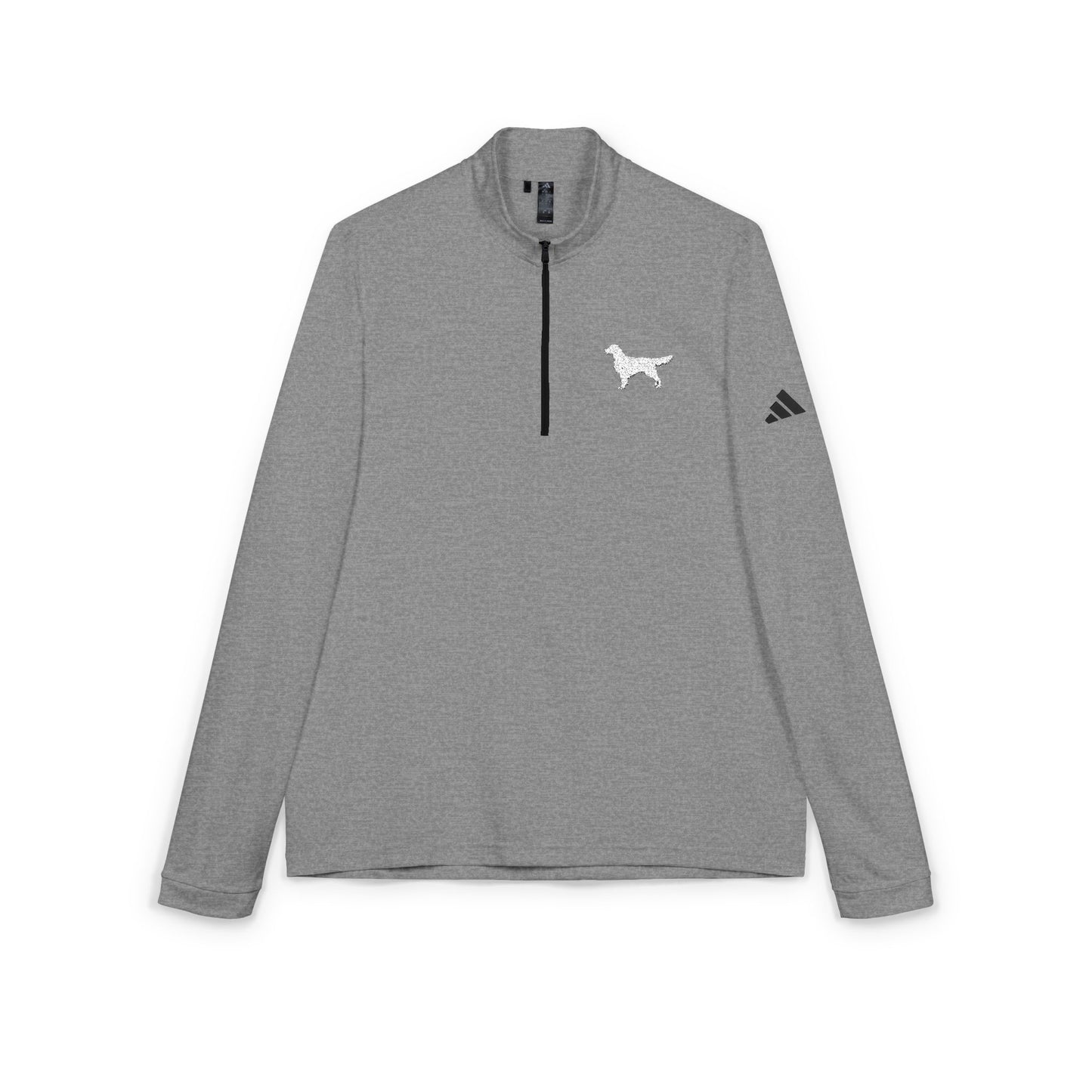 Black Heather Adidas® Quarter-Zip Pullover with Unique Embroidery